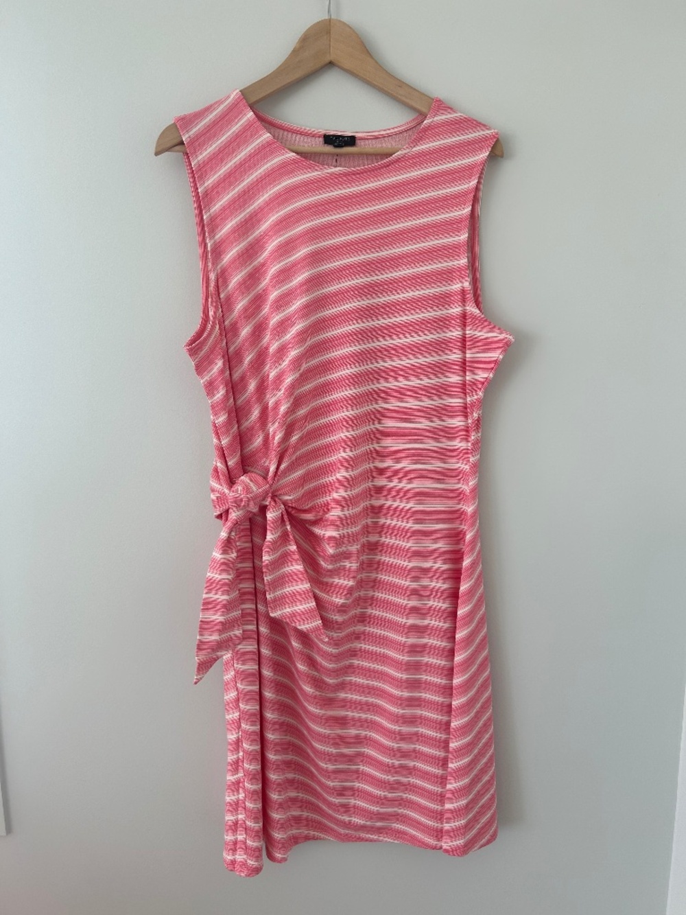 NWT Talbots Stripe Tie Detail Shift Pink Dress Size PXL